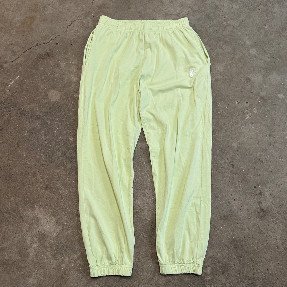 YoungLA Joggers Men‎ XL Lime Green Elastic Waist Drawstring Gym Sweatpants